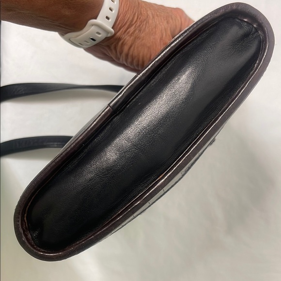 Brighton “One World “ Leather Croc Embossed Crossbody Bag No Callouts EUC - Picture 7 of 17